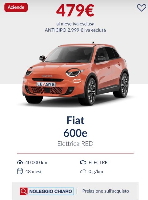 Fiat 600e Elettrica RED